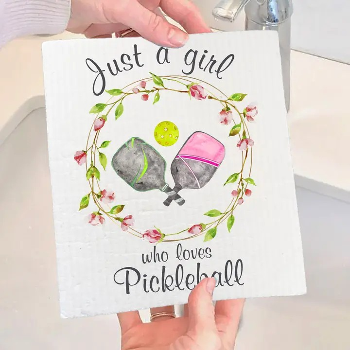 Just A Girl Who Loves Pickleball Swedish Dish Cloth