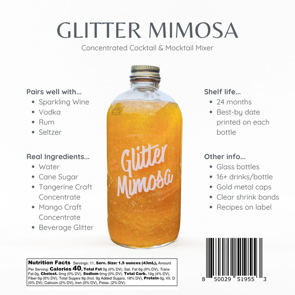 Cocktail Glitter Mixers - Choose Margarita or Mimosa