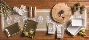 Neutral Floral Table Runner 72"