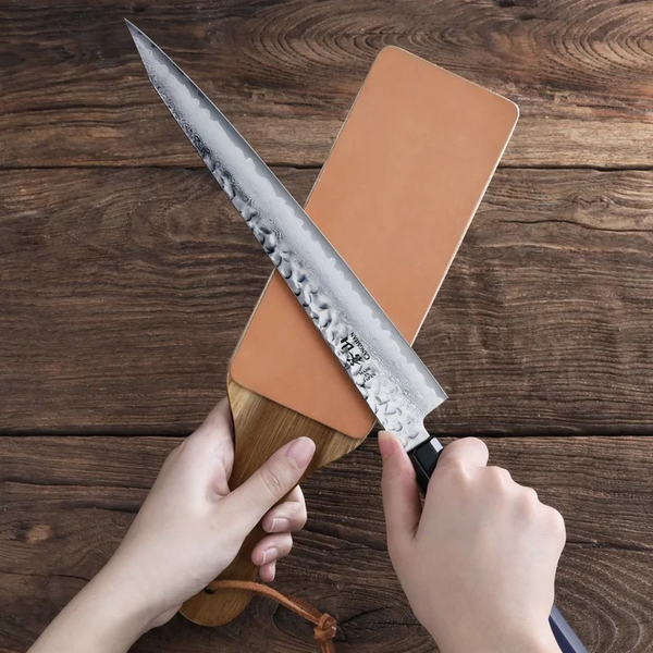 2-Sided Leather Paddle Strop by Cangshan