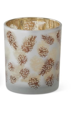 Frosted Pinecone Glow Votives - Comes in Small, Medium or Large