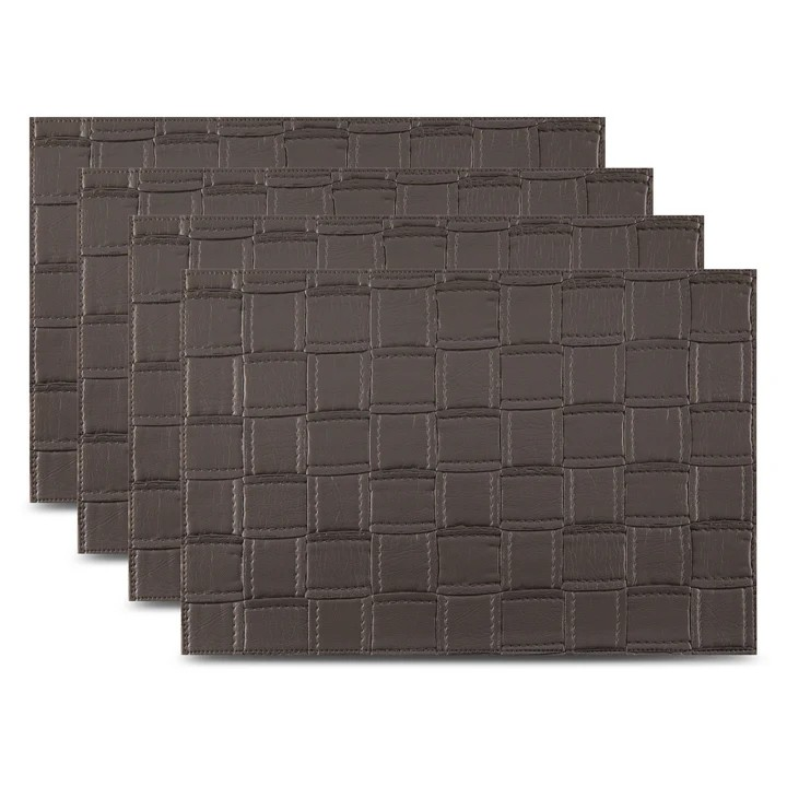 Praline Bostonian Placemats  Reversable Vegan Leather - Set of 4