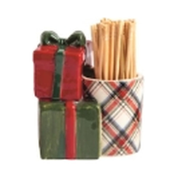 Holiday Plaid Toothpick Holder - 4 Styles to Choose From