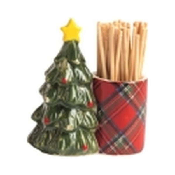 Holiday Plaid Toothpick Holder - 4 Styles to Choose From