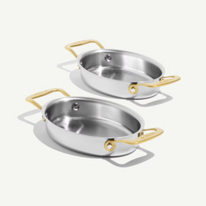Made In Stainless Gratin Dishes (Set of 2) - Choose from Stainless or Gold Handles