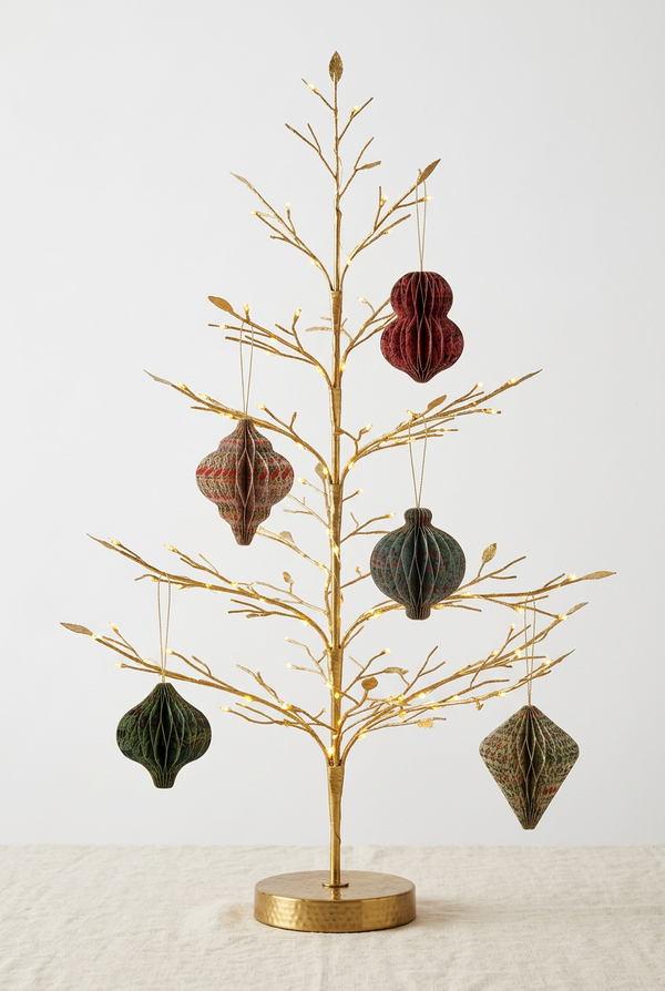 Paper Honeycomb Christmas Ornaments