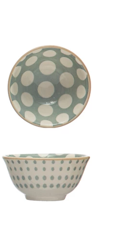 Stoneware Pinch Pot with Multicolor Patterns