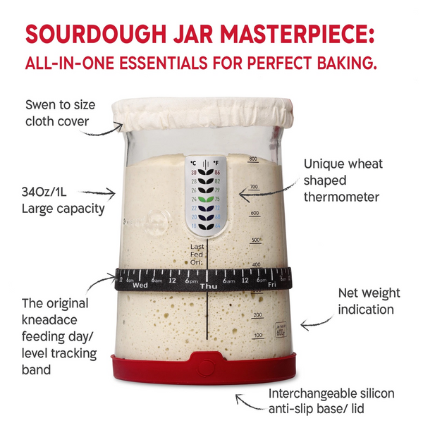 KneadAce Pro Sourdough Kit: 34oz Jar-Baskets-Bread Lame
