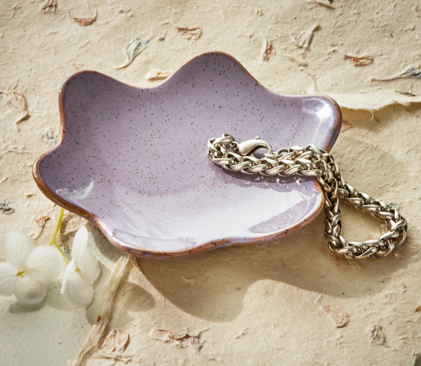 Organic Wave Trinket Dish - Choose Blue or Lavendar
