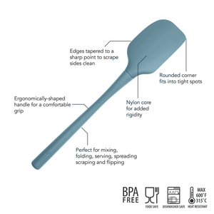 Flex-Core Spatula Silicone - Choose Blue Slate, Pink Sorbet or Apricot
