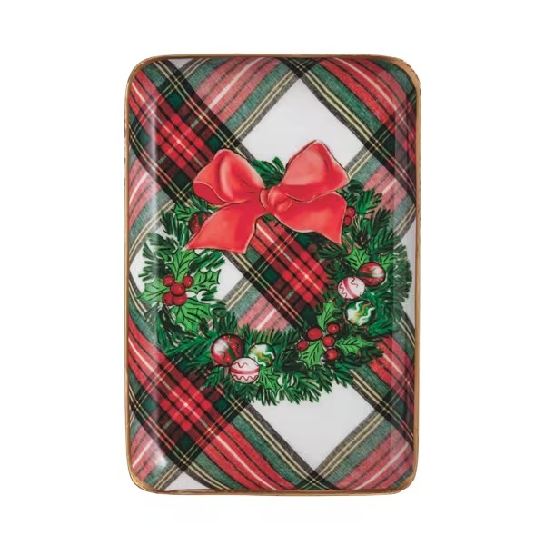 Holiday Tartan Tidbit Tray - 4 Styles to Choose From