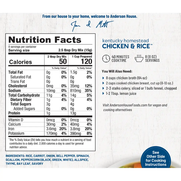 Kentucky Homestead Chicken & Rice Soup