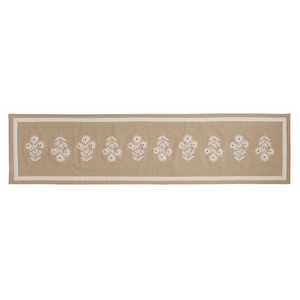 Neutral Floral Table Runner 72"