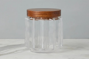 Elegant Fluted Glass Pantry Canister - Comes in Small & Large