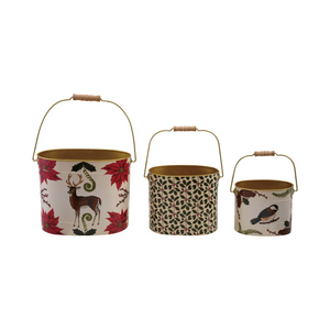 Painted Iron Woodland Bucket - Small, Medium or Large
