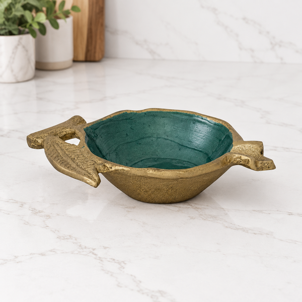 Green and Gold Pomegranate Trinket Dish