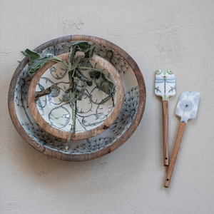 Silicone & Wood Two-Sided Spatula - Choose from Daffodils or Dragonflies
