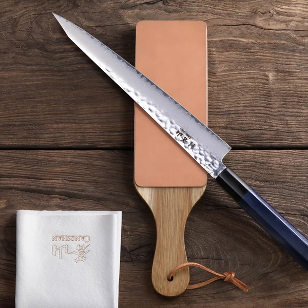 2-Sided Leather Paddle Strop by Cangshan