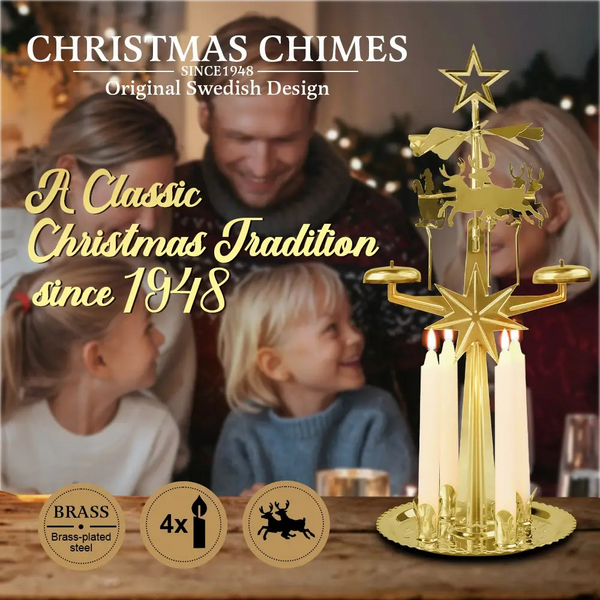 Christmas Chimes - Original Swedish Design Brass Christmas Candle