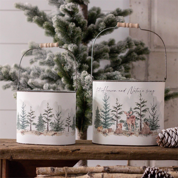 Winter Scene on Forest Tins - Choose From 2 Sizes & Styles