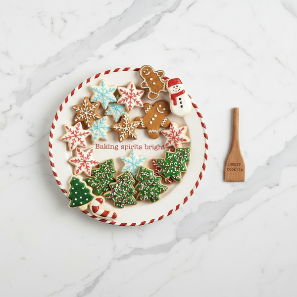 Holiday Cookie Platter with Spatula Set