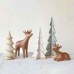 Stoneware Tree, Reactive Glaze, Cream Color & Unglazed (Each One Will Vary)