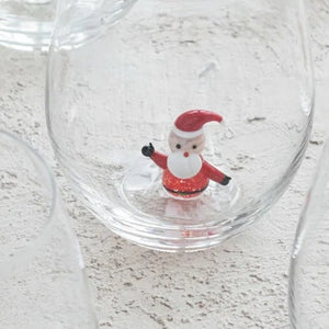 Holiday Glass Figure inside Stemless Wine Glass-8 Styles to Choose