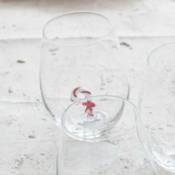 Holiday Glass Figure inside Stemless Wine Glass-8 Styles to Choose