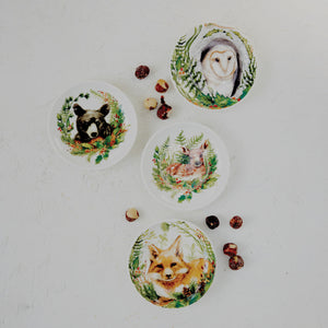 Woodland Animal Stoneware Tidbit Dishes-4 Different Styles