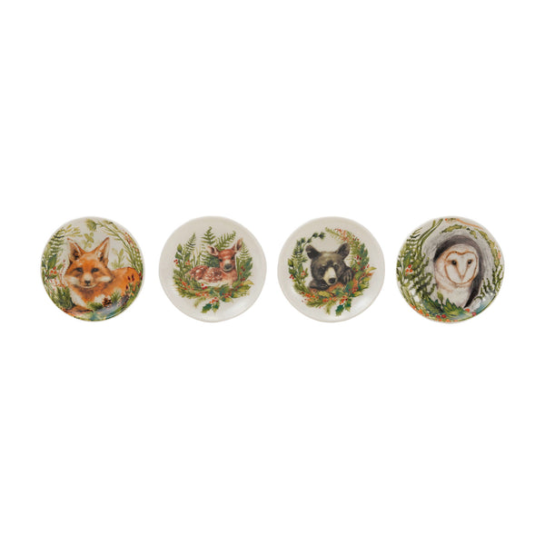 Woodland Animal Stoneware Tidbit Dishes-4 Different Styles