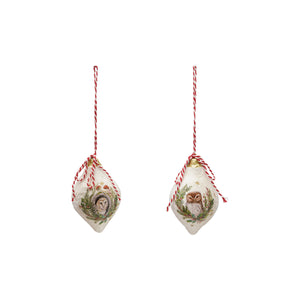 Woodland Owl Paper Mache Ornament-Choose from 2 Styles