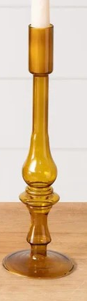 Amber Ombre Glass Taper Holder - 3 Styles