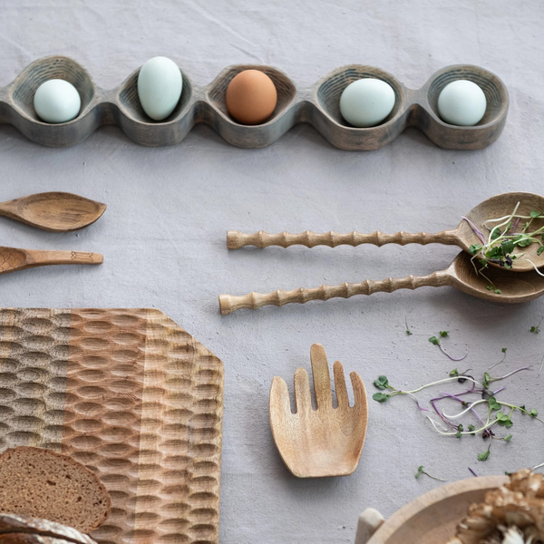 Sculpted Mango Serving Utensils - Set of 2
