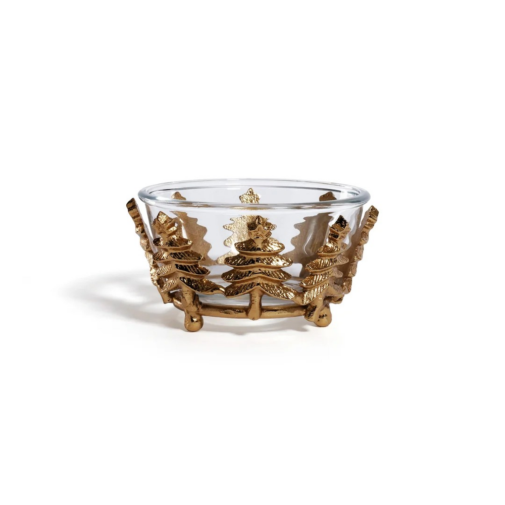 Forêt d’Hiver Gold Tree Glass Bowl