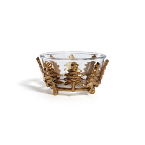 Forêt d’Hiver Gold Tree Glass Bowl