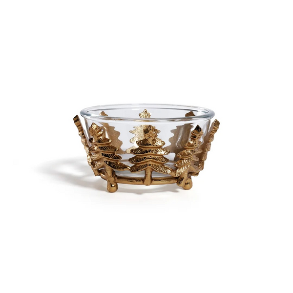 Forêt d’Hiver Gold Tree Glass Bowl