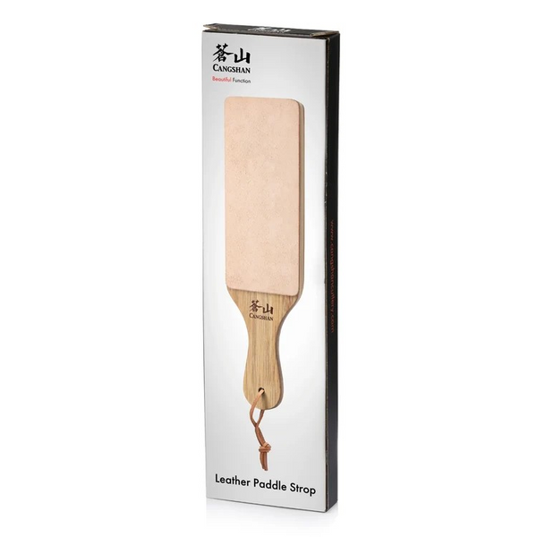 2-Sided Leather Paddle Strop by Cangshan