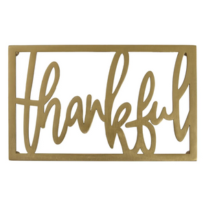 Thankful Gold Metal Trivet