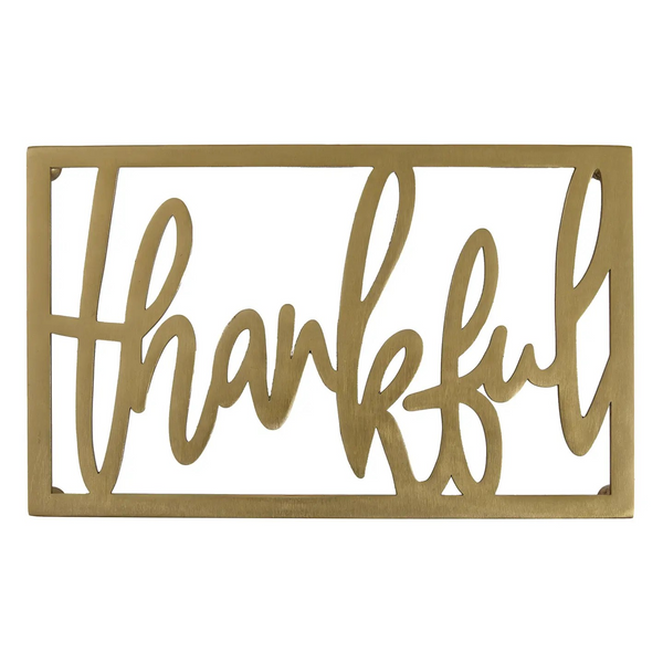Thankful Gold Metal Trivet