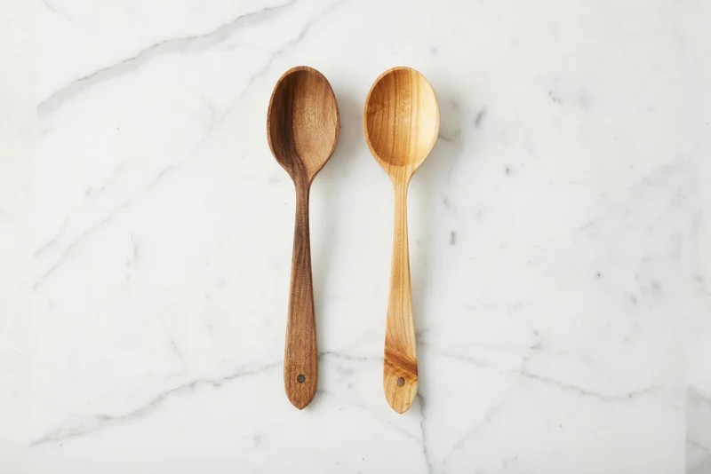 Euro Fruitwood Large Serving Spoon Set