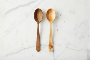 Euro Fruitwood Large Serving Spoon Set
