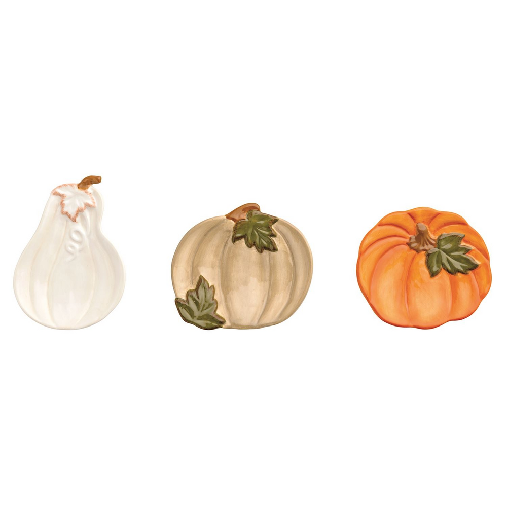Hand-painted Autumn Stoneware Tidbit Plate - 3 Styles