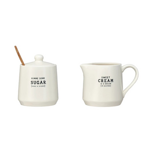 Stoneware Creamer & Sugar Pot Set